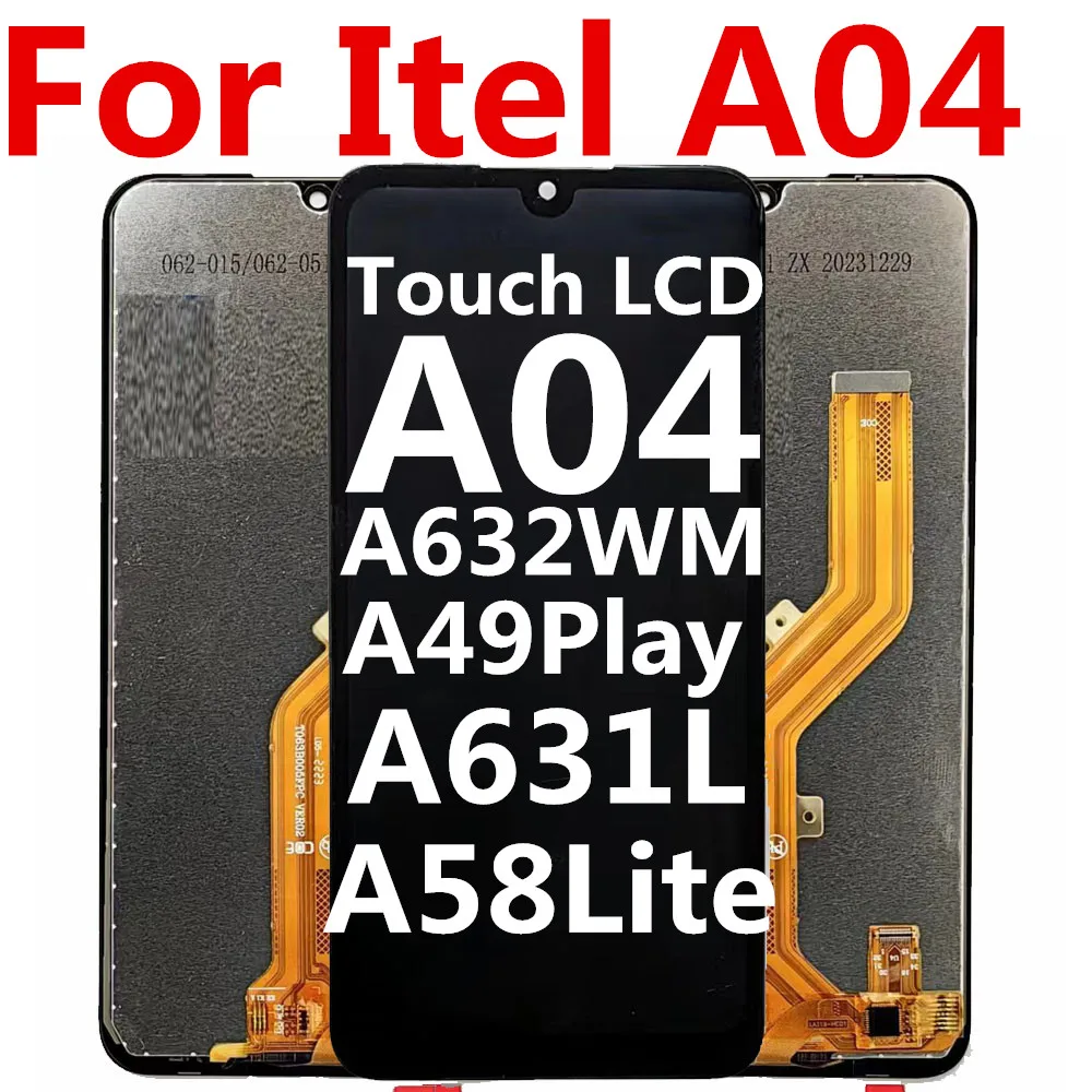 

Черный 6,3 дюймов для Itel A04 A632WM A58 Lite Itel A49 Play A631L ЖК-дисплей