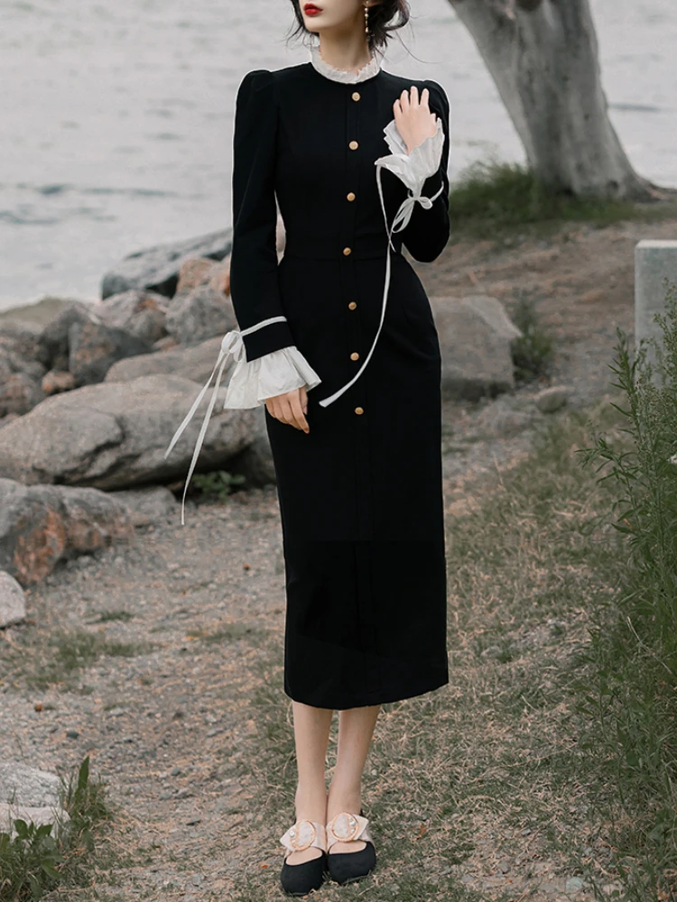 Deeptown Elegant Black Midi Dress Women Korean Style Chic Patchwork Long Sleeve Corset Dresses Coquette Office Ladies Vestidos
Deeptown Elegant Black Midi Dress Women Korean Style Chic Patchwork Long Sleeve Corset Dresses Coquette Office Ladies Vestidos