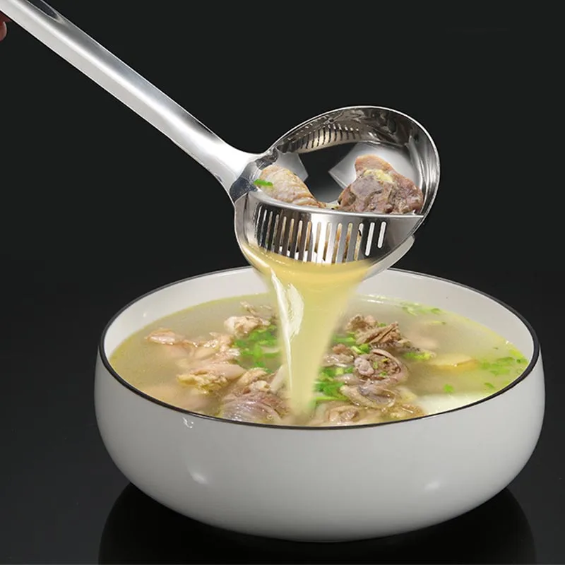 2-in-1 Stainless Steel Long Handle Soup Ladle Thickened Hot Pot Soup Spoon Colander Wall-mounted Home Strainer Cooking Colander
2-in-1 Stainless Steel Long Handle Soup Ladle Thickened Hot Pot Soup Spoon Colander Wall-mounted Home Strainer Cooking Colander