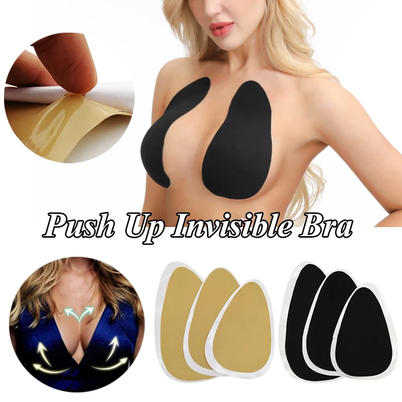 

Silicone Push Up Invisible Bra Adhesive Nipple Cover Pasties Boob Breast Lift Tape Cache Teton For Bikini Instant Bust Lifter