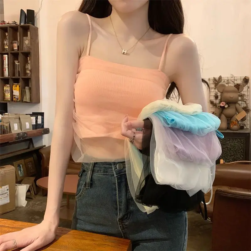 Purple Mesh Design Sense Camisole Women's Summer Sweet and Spicy Style Outside Wears Short Beauty Tank Top
Purple Mesh Design Sense Camisole Women's Summer Sweet and Spicy Style Outside Wears Short Beauty Tank Top