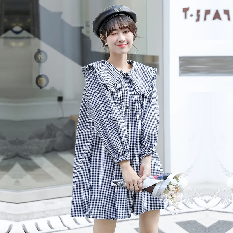 2023 Spring Dress Korean Version Sweet Doll Neck Loose Age Reducing Versatile Long Sleeve Plaid Free Shipping
2023 Spring Dress Korean Version Sweet Doll Neck Loose Age Reducing Versatile Long Sleeve Plaid Free Shipping