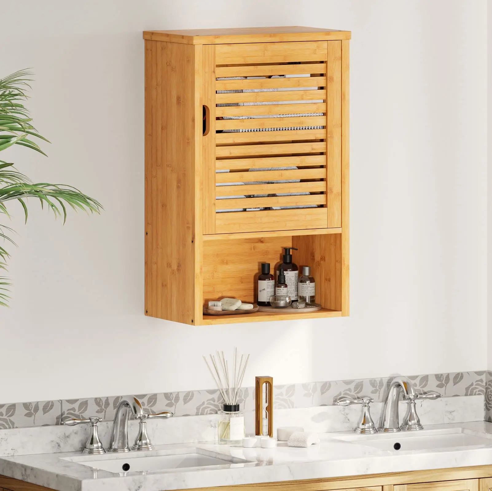 Bathroom Wall Cabinet, Wooden Medicine Cabinet with Single Door and Adjustable Inner Shelf, 15.7’’Lx7.8’’Wx23.6’’H,Single Door
Bathroom Wall Cabinet, Wooden Medicine Cabinet with Single Door and Adjustable Inner Shelf, 15.7’’Lx7.8’’Wx23.6’’H,Single Door