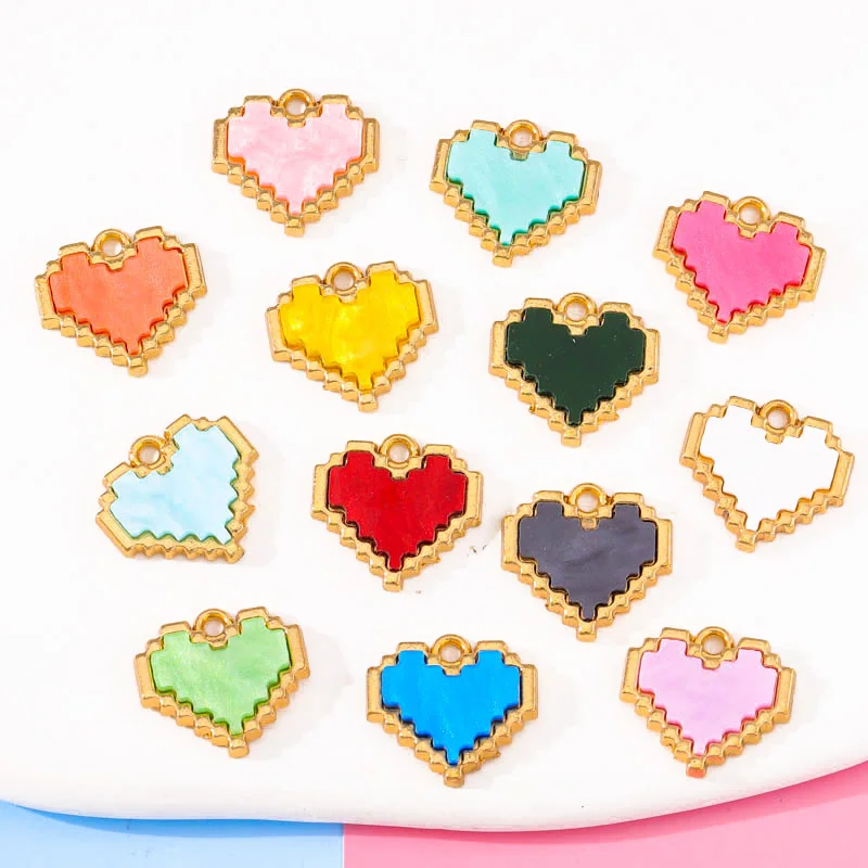 20Pcs 15*15mm Color Irregular Heart Pendant Acrylic Alloy DIY Bracelet Necklace Earrings Making Materials Women's Jewelry Crafts 
20Pcs 15*15mm Color Irregular Heart Pendant Acrylic Alloy DIY Bracelet Necklace Earrings Making Materials Women's Jewelry Crafts
