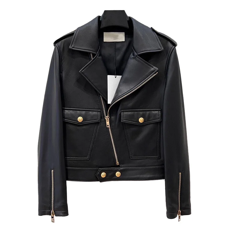 Lady Slim Leather Jacket 2023 New Design Genuine Sheepskin Leather Coat Turn Down Collar Women Clothing TF5473
Lady Slim Leather Jacket 2023 New Design Genuine Sheepskin Leather Coat Turn Down Collar Women Clothing TF5473
