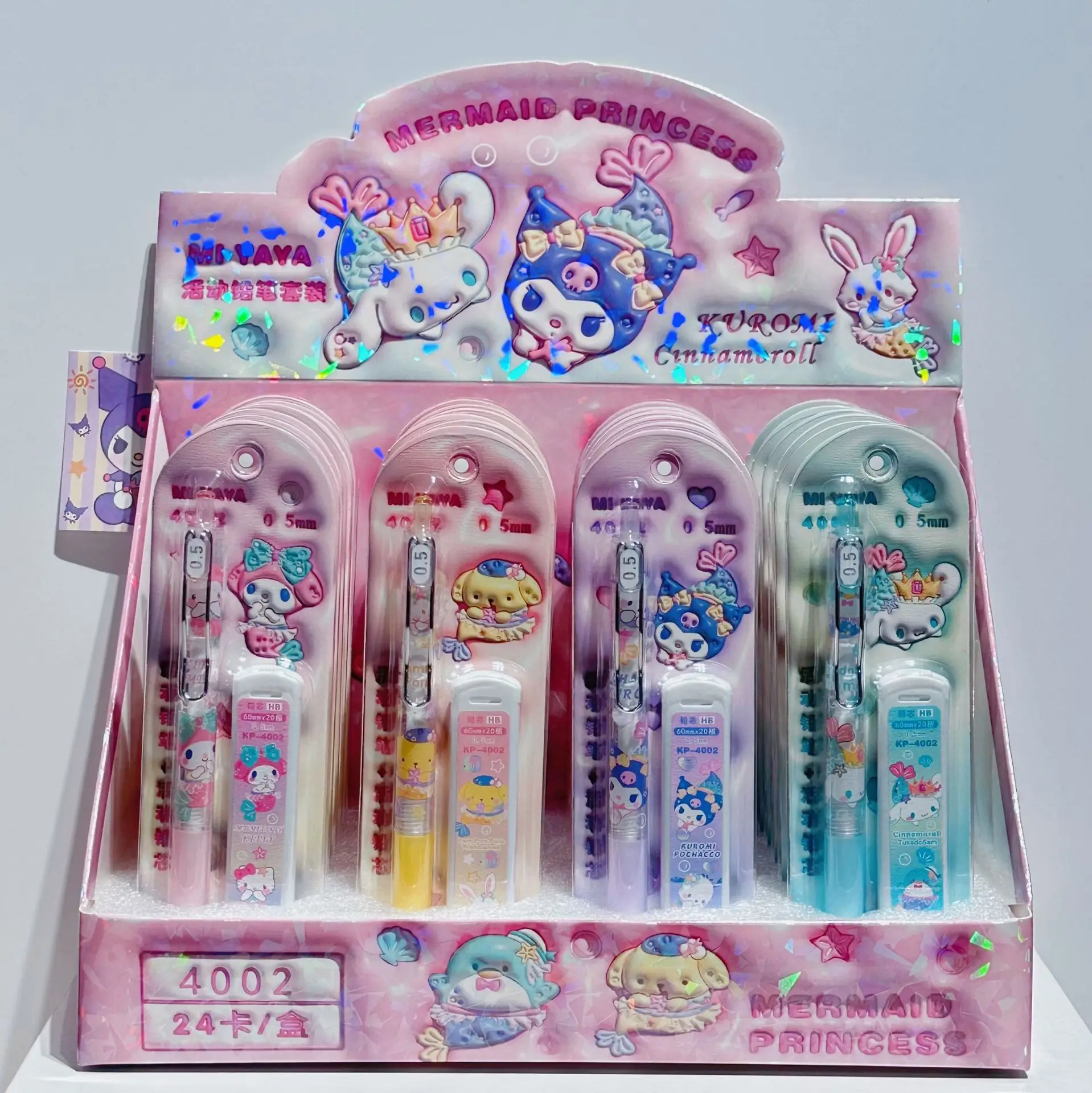 

24pcs Sanrio Melody Kuromi Cinnamoroll Pochacco Mechanical Pencil Stationery Set High Face Value Automatic Pencil Wholesale