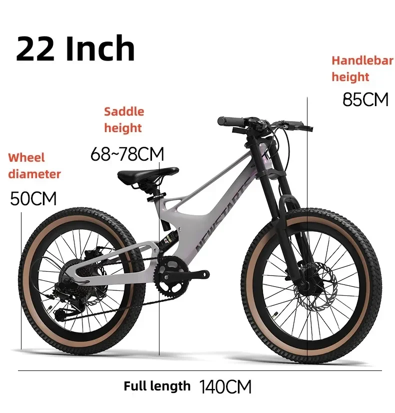 22 inch Full Suspension MTB children's soft tail mountain bike magnesium alloy 7 speed Downhill Bike dual disc brake bicicletas 22 inch Full Suspension MTB children's soft tail mountain bike magnesium alloy 7 speed Downhill Bike dual disc brake bicicletas