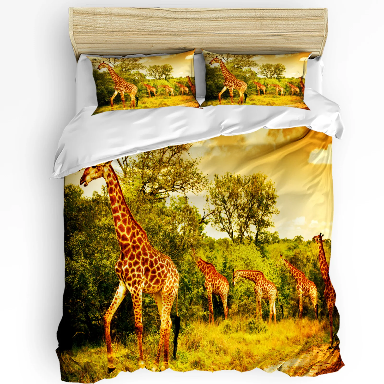 Africa Giraffe Grassland Sunset Bedding Set 3pcs Duvet Cover Pillowcase Kids Adult Quilt Cover Double Bed Set Home Textile
Africa Giraffe Grassland Sunset Bedding Set 3pcs Duvet Cover Pillowcase Kids Adult Quilt Cover Double Bed Set Home Textile