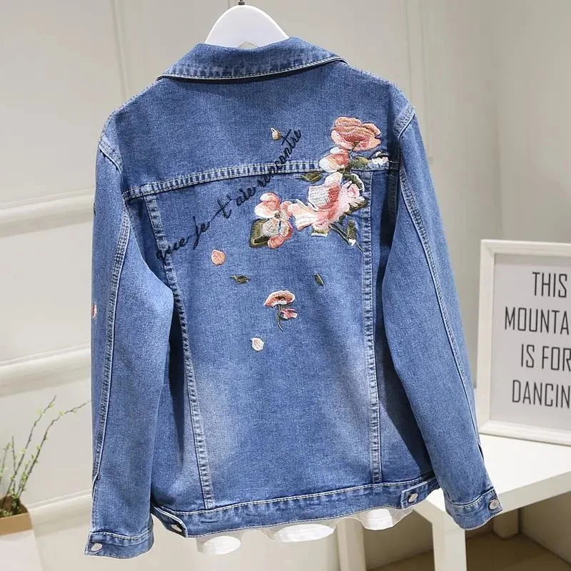 2024 Spring Autumn New Korean Fashion Custom Blue Denim Jacket Womens All-match Embroidered Large Size Loose Jeans Jacket Trend
2024 Spring Autumn New Korean Fashion Custom Blue Denim Jacket Womens All-match Embroidered Large Size Loose Jeans Jacket Trend