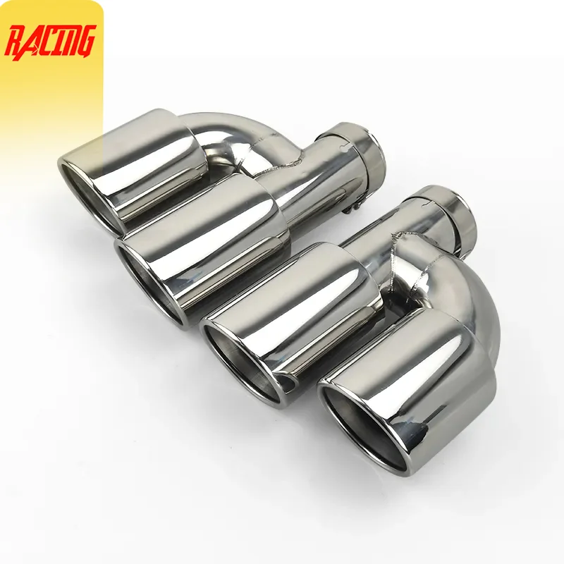 

1 Pc 304 Stainless Steel Dual Exhaust Tip Pipes H Type for Universal Car Muffler Modify Tail Tips