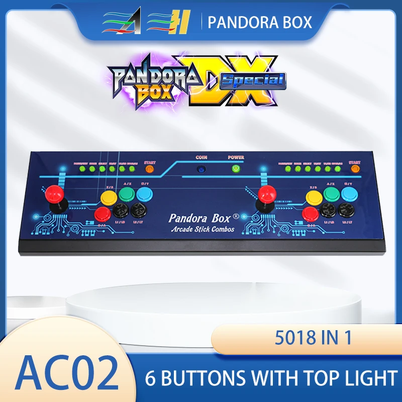 

2 Players 3D Pandora DX 5000 In 1 Market Save Function Multiplayer Joysticks LED Arcade Box Retro Game Console Cabinet