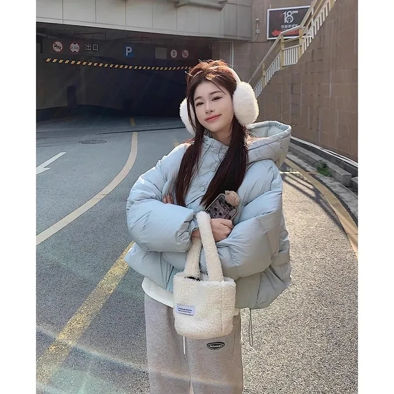Loose Hooded Parkas for Women, Solid Thicken Parkas, Windproof Cotton Padded Coats, Korean Women Elegant Long Sleeve Bread Short
Loose Hooded Parkas for Women, Solid Thicken Parkas, Windproof Cotton Padded Coats, Korean Women Elegant Long Sleeve Bread Short