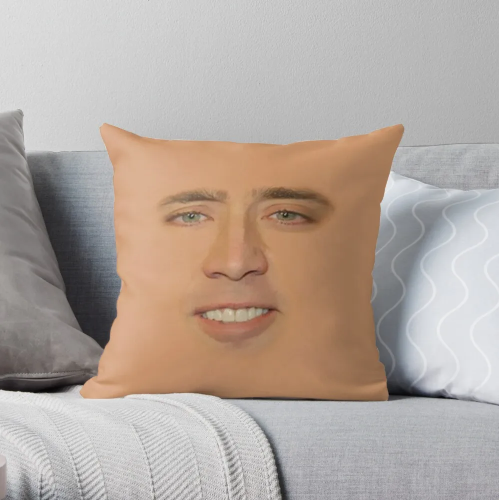 

Nicolas Cage Full Face Throw Pillow Christmas Pillow Cushions For Sofa Pillow Cover