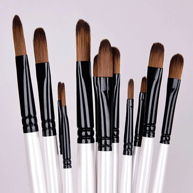 

12Pcs/Set Oil Painting Brushes Patchwork Color Multi-function Portable Drawing Art Supplies Wooden Handle Artist Paint Brush