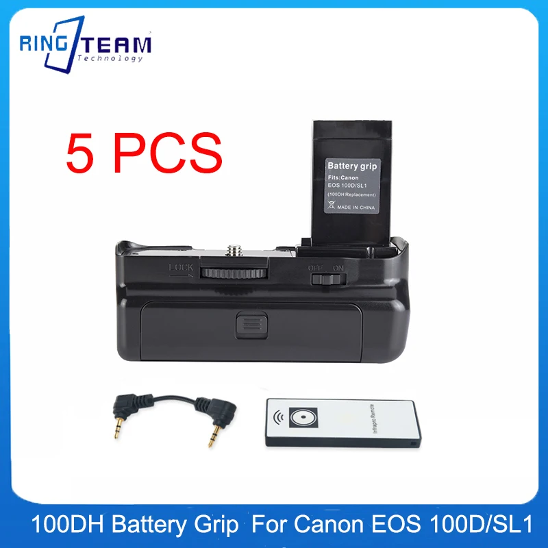 

5PCS With Remote Control 100DH Virtual Grip for Canon EOS 100D Rebel SL1 SLR Camera Grip LP-E12 Battery Grip BG-100DH
