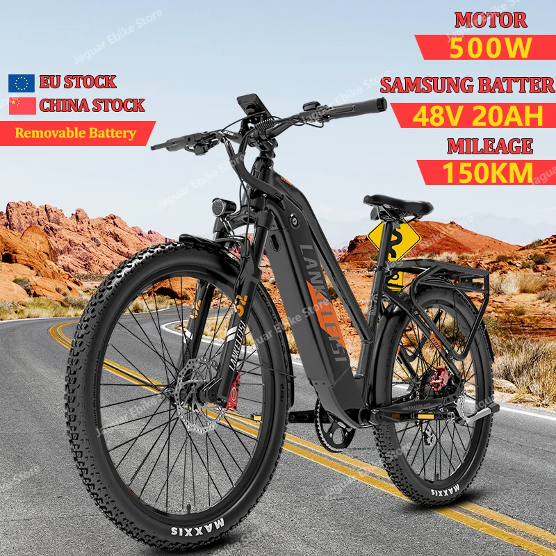 

Long Distance Electric Bike 500W Motor 48v 20AH Samsung Removable Battery Electric Bicycle 27.5*2.4 Inch Fat Tire Adult Ebike
