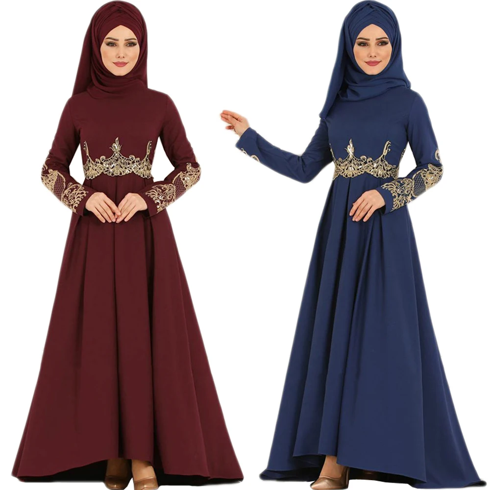 

Vintage Embroidery Abayas Women Modest Muslim Dress Eid Ramadan Islamic Clothing Turkey Abayas Robe Arab Kaftan Evening Djellaba