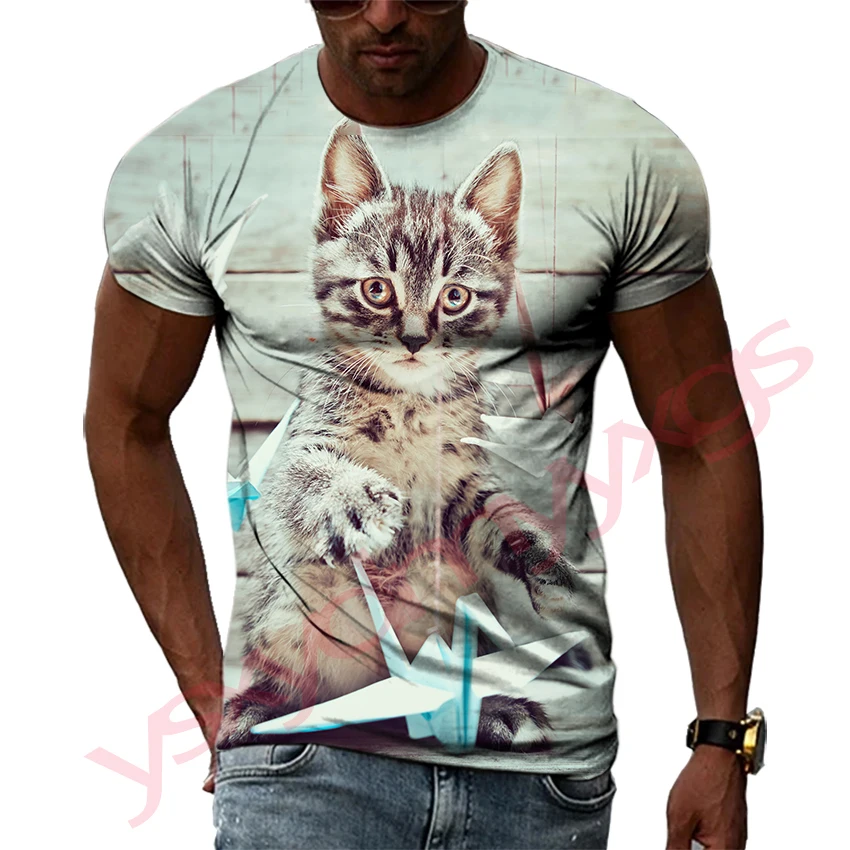 Summer Cat Series Pattern Men's T-shirt Hip Hop 3D Print Personality Neck Short Sleeve Fashion Clothes
Summer Cat Series Pattern Men's T-shirt Hip Hop 3D Print Personality Neck Short Sleeve Fashion Clothes