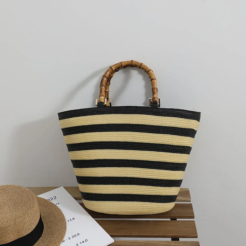 

Large-Capacity French Straw Bag, Versatile Tote Bag, Korean Style, Casual, Portable Woven Bag, Seaside Vacation, Beach Bag, 2024