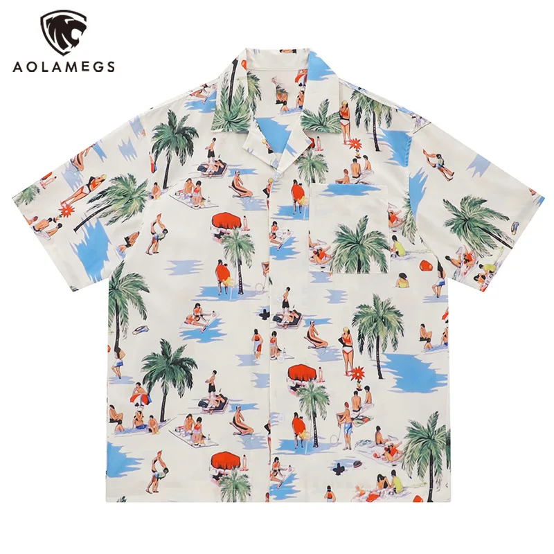 Men Short Sleeve Shirts Holiday Beach Print Blouses Vintage Casual Cuba Collar Shirt Outdoor Party Breathable Men's Clothing
Men Short Sleeve Shirts Holiday Beach Print Blouses Vintage Casual Cuba Collar Shirt Outdoor Party Breathable Men's Clothing