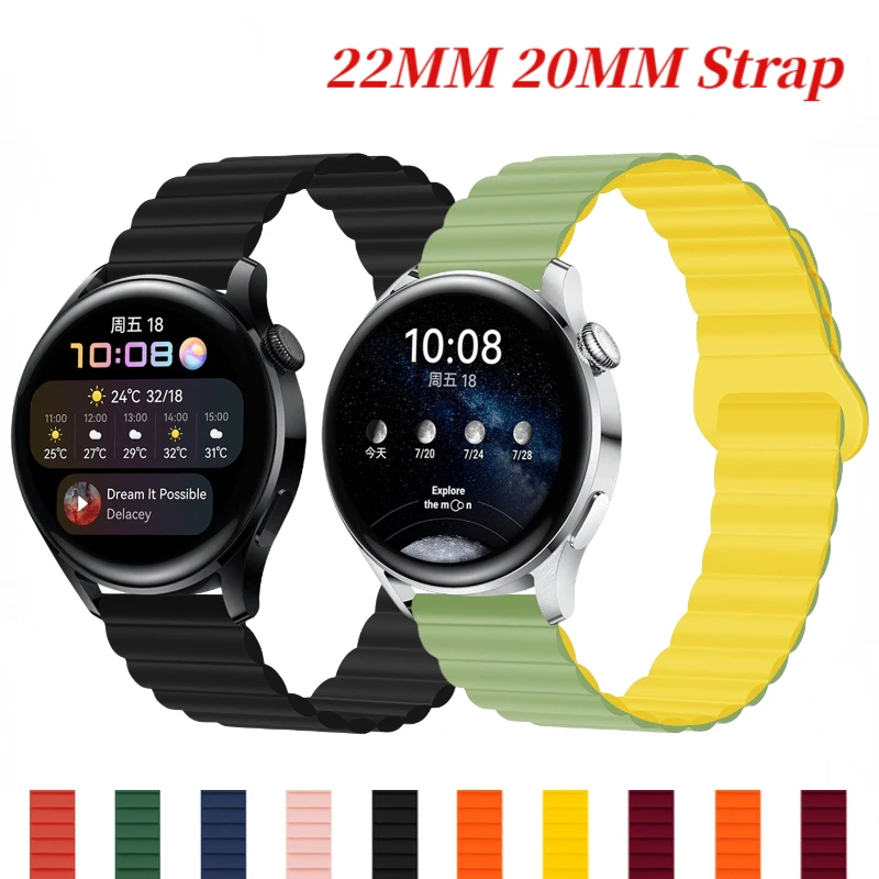 Silicone Strap for Samsung Galaxy Watch 6/5/4 Watch 4/6 Classic Amazfit GTR/GTS Magnetic Bracelet for Huawei Watch 3 GT/2/3 Pro
Silicone Strap for Samsung Galaxy Watch 6/5/4 Watch 4/6 Classic Amazfit GTR/GTS Magnetic Bracelet for Huawei Watch 3 GT/2/3 Pro
