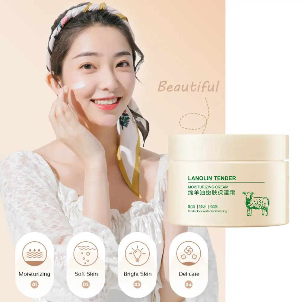 

140g Lanolin Face Cream Whitening Anti-Aging Anti Wrinkle Nourish Oil Sheep Skin Cream Care Winter Face Creams Moisturizing F8U2