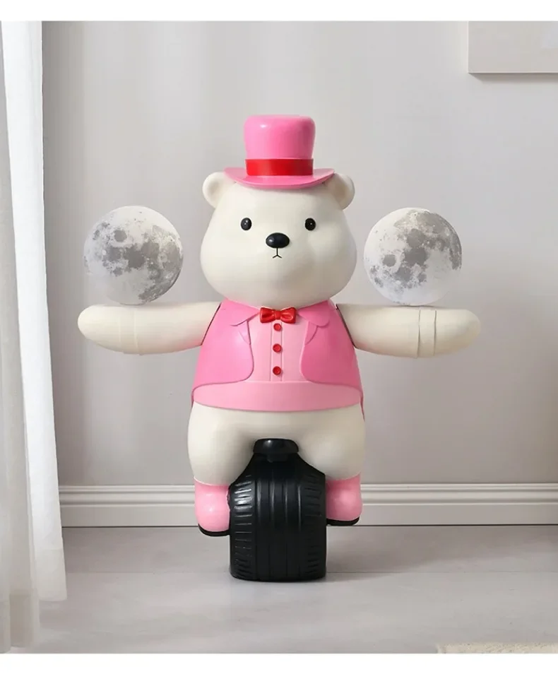 Modern Light Luxury Living Room Creative Floor-standing Bear Ornaments Lamp Panel Sofa Storage Tray High-end Home Decoration Modern Light Luxury Living Room Creative Floor-standing Bear Ornaments Lamp Panel Sofa Storage Tray High-end Home Decoration