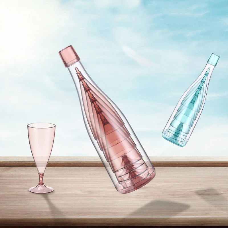 

Стеклянный стакан с высокой ногой, пластиковый бокал для красного вина, бокал для шампанского, набор Ps Transparent водная напольная чашка, портативный креативный бар