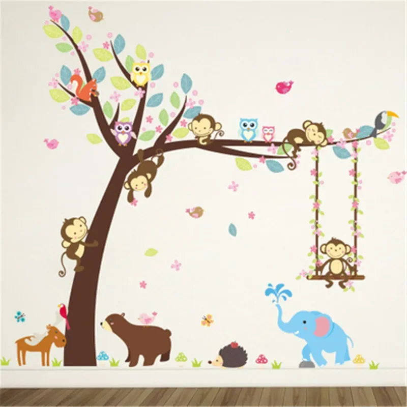 Forest Animals Wall sticker Monkey Bear Tree for kids room Children Wall Decal Nursery Bedroom Decor Poster Vinyl sticker Muraux
Forest Animals Wall sticker Monkey Bear Tree for kids room Children Wall Decal Nursery Bedroom Decor Poster Vinyl sticker Muraux