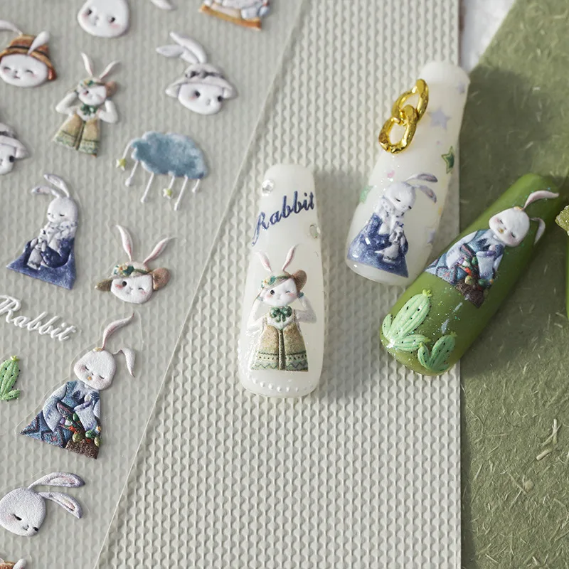 1 Sheet 5D Realistic Relief Cute Lovely White Rabbit Forest Adhesive Nail Art Stickers Decals Manicure Ornaments Accessories
1 Sheet 5D Realistic Relief Cute Lovely White Rabbit Forest Adhesive Nail Art Stickers Decals Manicure Ornaments Accessories