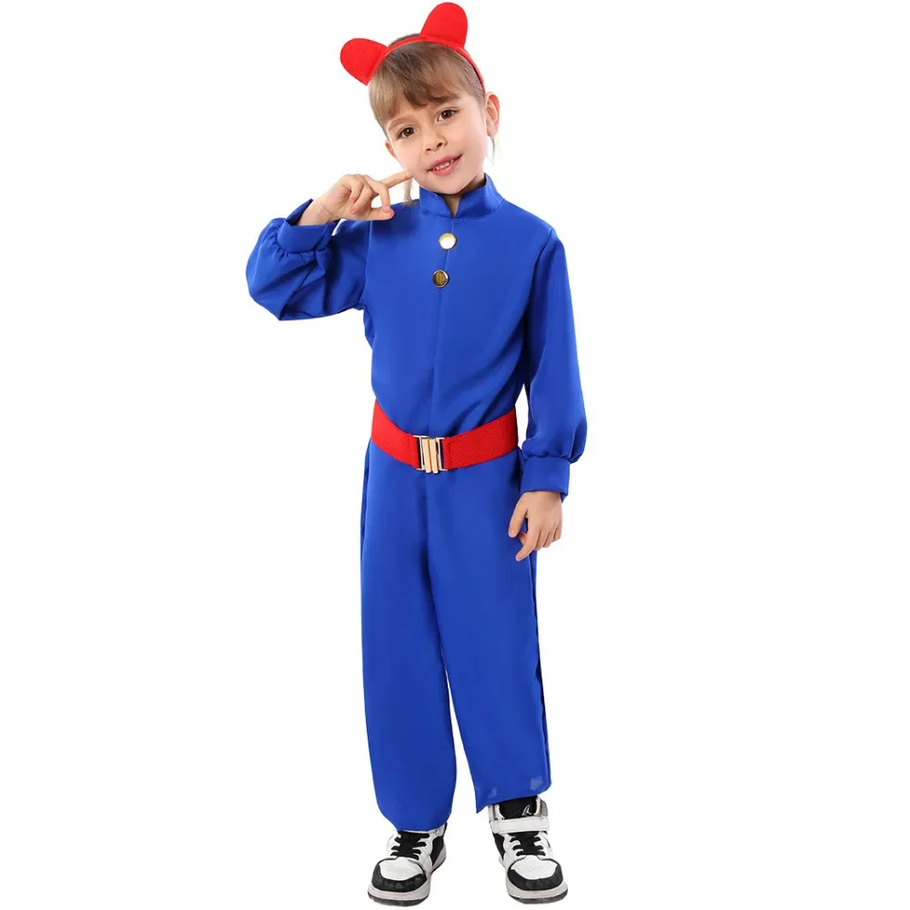 Movie Chocolate Factory Willit Borregad Cosplay Costume Children Blue Bodysuit Belt Headwear Kids Blueberry Role Play Jumpsuit
Movie Chocolate Factory Willit Borregad Cosplay Costume Children Blue Bodysuit Belt Headwear Kids Blueberry Role Play Jumpsuit