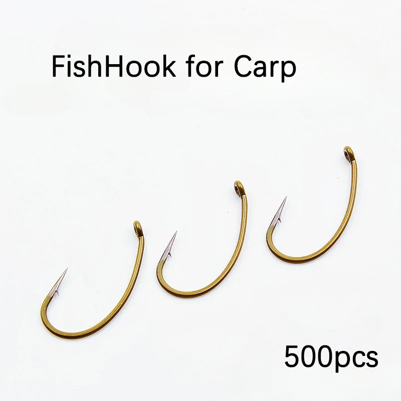 

Fishing Hook for Carp Green Disguised 500pcs Eyed Circle Fishhook Fish Pesca Overturned Hooks accessories 낚싯바늘 Curved Back Tools