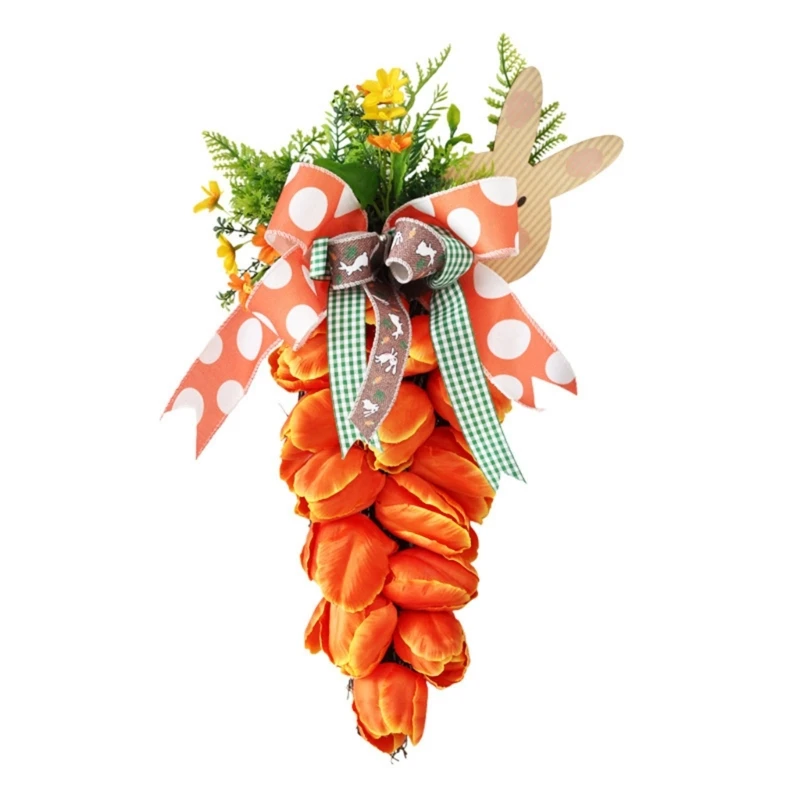 

Q1JB Элегантный фестиваль Морковная вечеринка Декоративный венок для празднования Пасхи