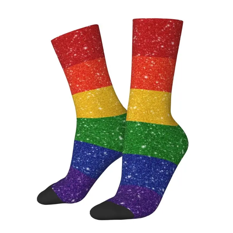 Kawaii Men's Faux Glitter Rainbow Pride Flag Dress Socks Unisex Warm Comfortable 3D Printed LGBT Gay Lesbian Crew Socks
Kawaii Men's Faux Glitter Rainbow Pride Flag Dress Socks Unisex Warm Comfortable 3D Printed LGBT Gay Lesbian Crew Socks