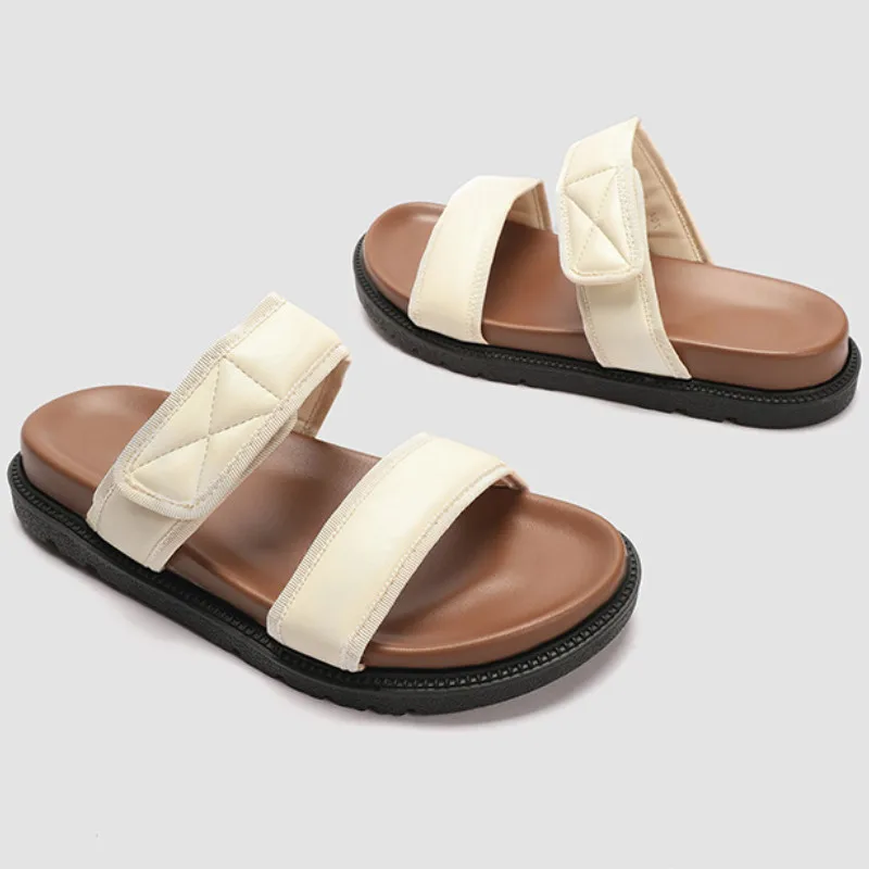 Fashion Round Toe Soft Sole Platform Sandal Women Open Toe Narrow Band Flat Sandals Summer Comfort 35-43 Large Size Beach Shoes 28 S66312d0fa6094d2098d3ce303c35d8dfA