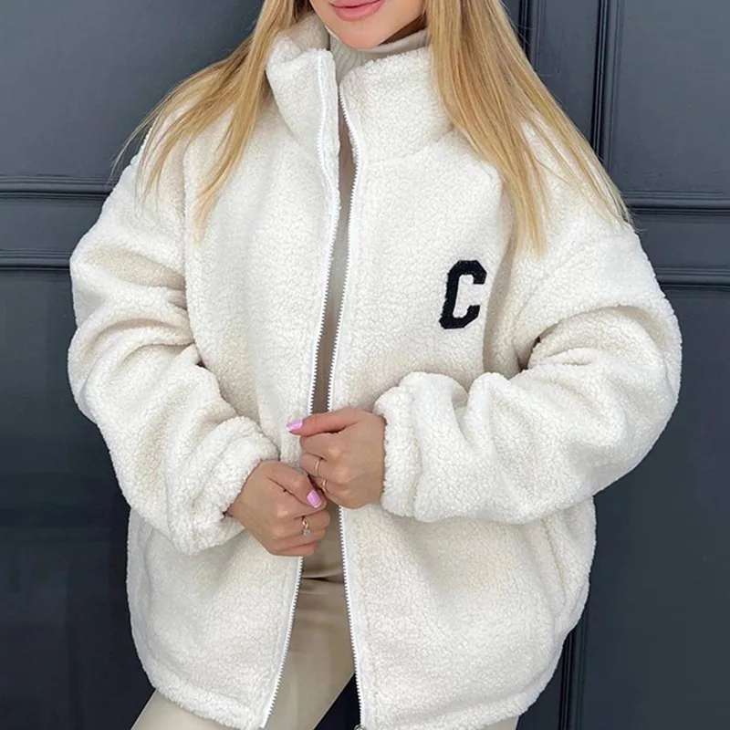 Fluffy Fleece Zipper Coats for Women Autumn Winter Warm Letter Printing Loose Fitting Jackets Fashion American Style Streetwear
Fluffy Fleece Zipper Coats for Women Autumn Winter Warm Letter Printing Loose Fitting Jackets Fashion American Style Streetwear