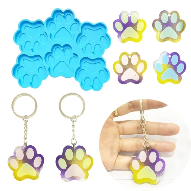 

Jewelry Casting Molds,Silicone Pendant Resin Mold Cat-Paw Epoxy Resin Casting Mold for Earrings Necklace Keychain Making 10CF