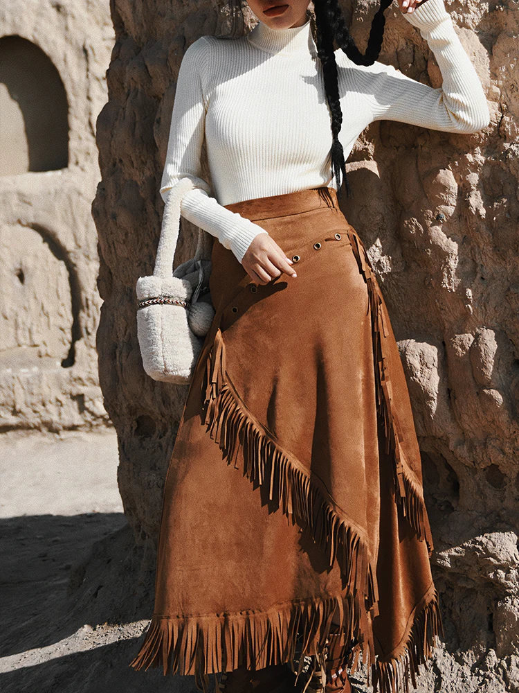 TIYIHAILEY Free Shipping 2023 New Long Maxi Women Skirt High Waist Winter Autumn Suede A-line Tassels Irregular Vintage Brown
TIYIHAILEY Free Shipping 2023 New Long Maxi Women Skirt High Waist Winter Autumn Suede A-line Tassels Irregular Vintage Brown