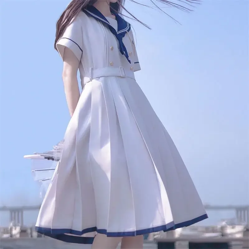 Preppy Style JK Sailor Dresses Vintage Summer Midi Dresses For Women 2024 Japanese Pleated Dress Kawaii Lolita White Dresses
Preppy Style JK Sailor Dresses Vintage Summer Midi Dresses For Women 2024 Japanese Pleated Dress Kawaii Lolita White Dresses