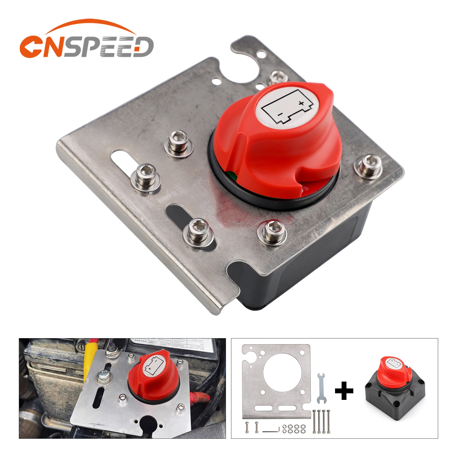 

Car RV Boat Marine Battery Selector Isolator Disconnect Switch Rotary Cut Battery Circuit Cutter (On/Off) DC 12V-60V 100A-300A