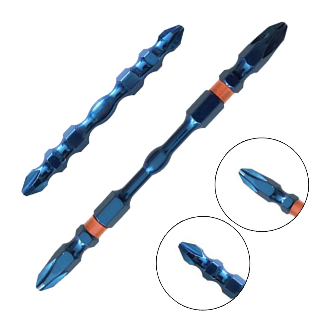 

1/2pcs Blue Double Head PH2 Screwdriver Bit Electric Cross Screwdriver 65-100mm Chrome Vanadium Alloy Steel Hand Tool