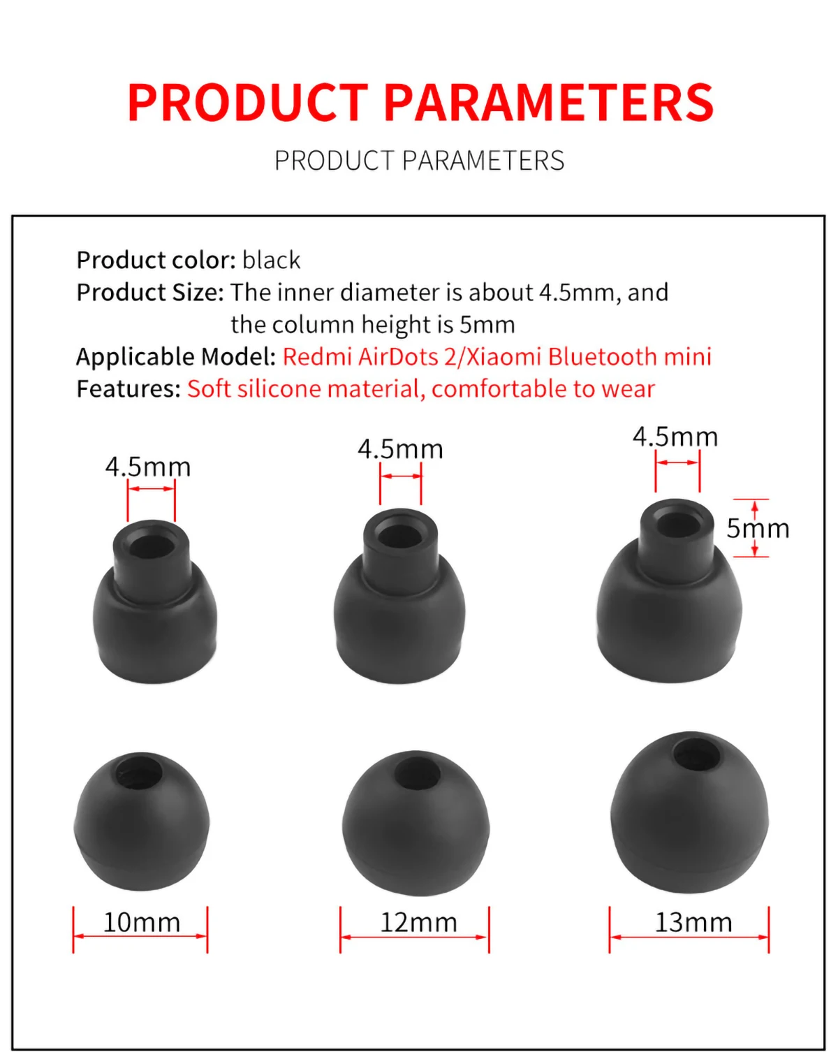 3Pairs Ear Tips for Redmi AirDots 2 Earbuds Tips AirDots XIAOMI Bluetooth Mini Eartips B&O Beoplay E8 Headphone Ear Tips 3Pairs Ear Tips for Redmi AirDots 2 Earbuds Tips AirDots XIAOMI Bluetooth Mini Eartips B&O Beoplay E8 Headphone Ear Tips