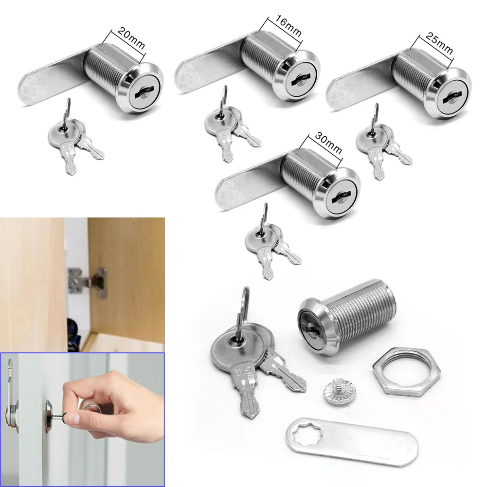 16/20/25/30mm Cam Lock Door Barrels Drawer Cabinet Mail Box Locker Cupboard + 2 Keys Cabinet Office Desk Letter Box Cam Locks
16/20/25/30mm Cam Lock Door Barrels Drawer Cabinet Mail Box Locker Cupboard + 2 Keys Cabinet Office Desk Letter Box Cam Locks