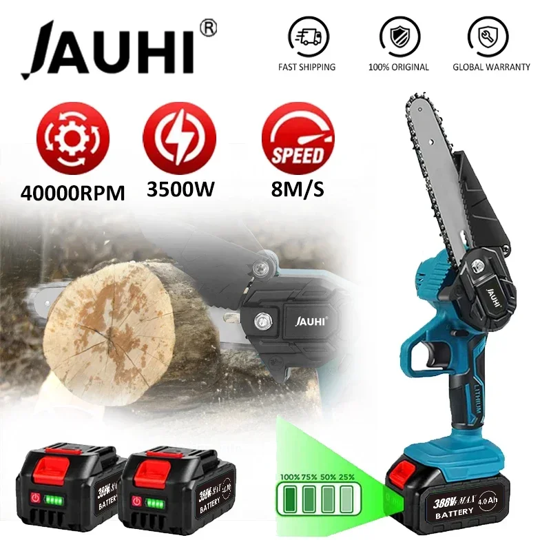 JAUHI 3500W 6Inch Electric ChainSaw Rechargeable Saw 40000RPM Cordless Chain Saw Wood Power Tools For Makita 18V Battery
JAUHI 3500W 6Inch Electric ChainSaw Rechargeable Saw 40000RPM Cordless Chain Saw Wood Power Tools For Makita 18V Battery