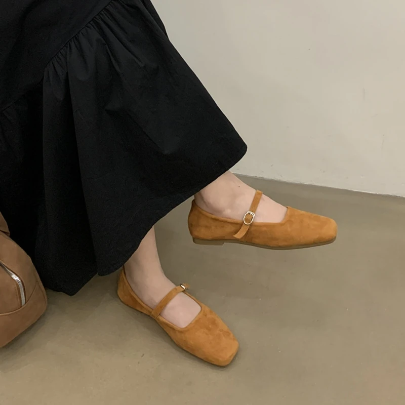 AIYUQI Mary Jane Shoes Women Flat 2025 Spring Shoes Female Genuine Leather Square Head Non-slip Large Size Ballet Shoes Women AIYUQI Mary Jane Shoes Women Flat 2025 Spring Shoes Female Genuine Leather Square Head Non-slip Large Size Ballet Shoes Women