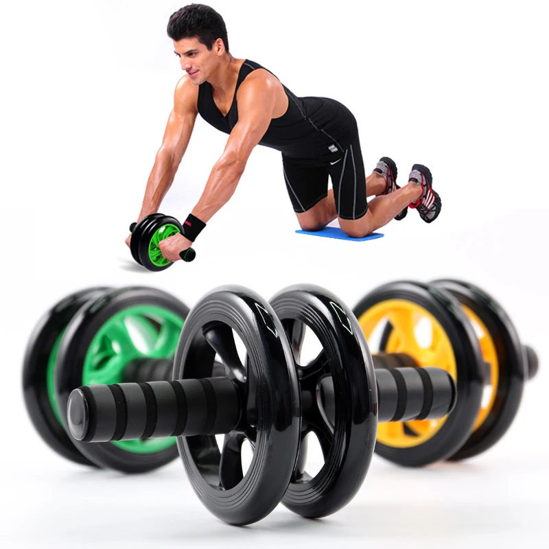 

AB Roller Double Wheel Abdominal Wheel Roller No Noise Abdomen Waist Muscle Training Strength Exercise Gym Workout Equipment