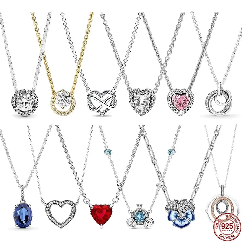 925 Sterling silver New Classic Dazzling Heart-shaped Multi Circular Pendant Necklace fit Original Pandora Pendant DIY Gifts
925 Sterling silver New Classic Dazzling Heart-shaped Multi Circular Pendant Necklace fit Original Pandora Pendant DIY Gifts