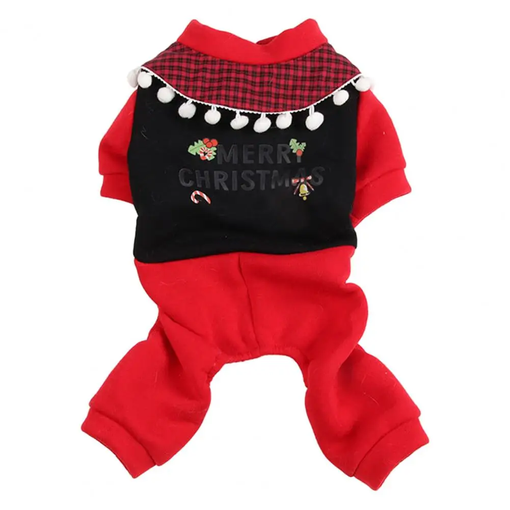 

Dog Jumpsuit Xmas Pet Jumpsuit Cozy Winter Dog Rompers Super Soft Puppy Jumpsuit with Button Closure Windproof for Christmas