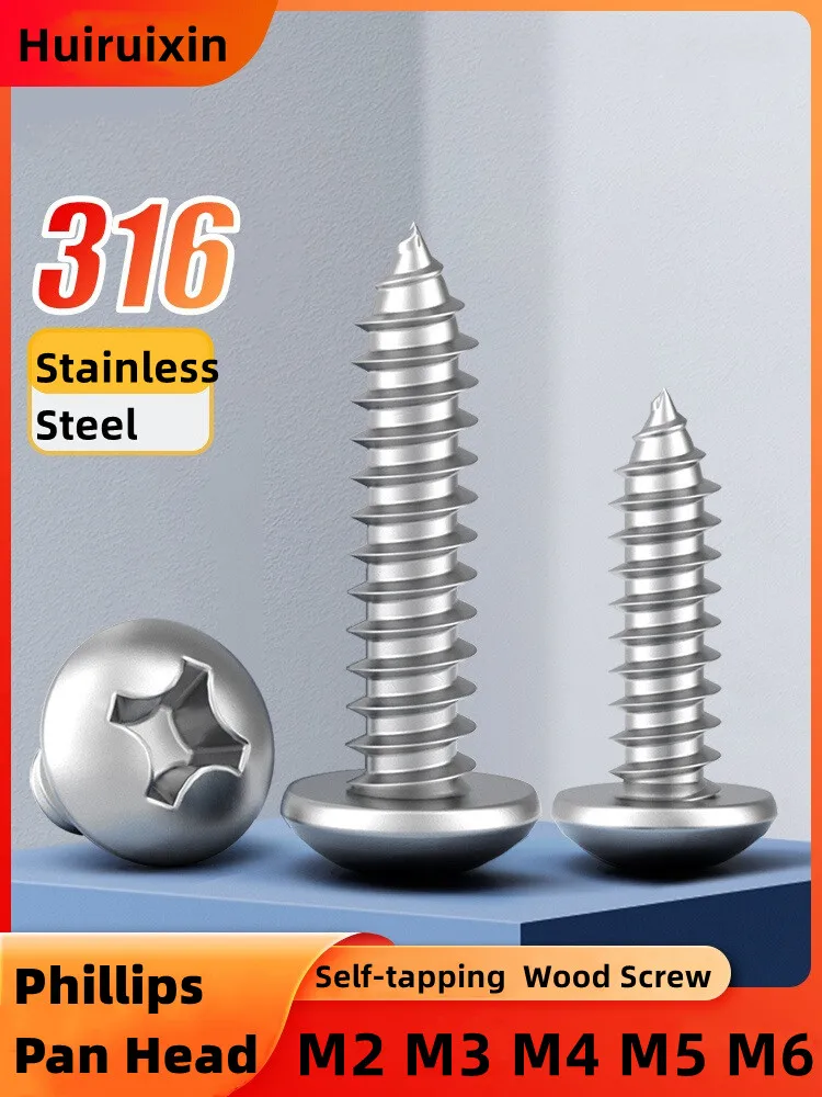 2~50Pcs M2M3M4M5M6 316 A4 Stainless Steel Phillips Pan Head Self-tapping Wood Screw PA Cross Round Head Screws Length 4mm-100mm
2~50Pcs M2M3M4M5M6 316 A4 Stainless Steel Phillips Pan Head Self-tapping Wood Screw PA Cross Round Head Screws Length 4mm-100mm