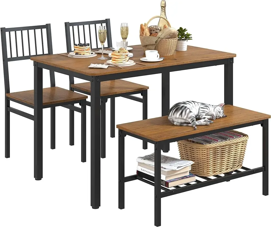 43.31" 4pcs Dining Table Set,Computer Desk,Kitchen Table w/2 Chairs &1 Bench,Table and Chairs Dining Room Set
43.31" 4pcs Dining Table Set,Computer Desk,Kitchen Table w/2 Chairs &1 Bench,Table and Chairs Dining Room Set